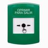 GLR101PX-ES STI Green Indoor Only No Cover Key-to-Reset Push Button with PUSH TO EXIT Label Spanish