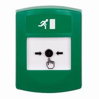 GLR101RM-EN STI Green Indoor Only No Cover Key-to-Reset Push Button with Running Man Icon English