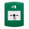 GLR101RM-ES STI Green Indoor Only No Cover Key-to-Reset Push Button with Running Man Icon Spanish