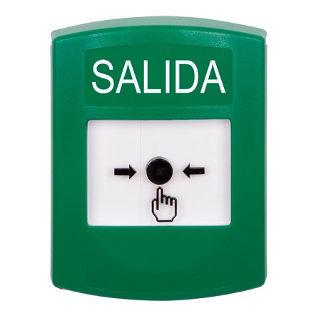 GLR101XT-ES STI Green Indoor Only No Cover Key-to-Reset Push Button with EXIT Label Spanish