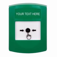 GLR101ZA-EN STI Green Indoor Only No Cover Key-to-Reset Push Button with Non-Returnable Custom Text Label English