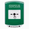 GLR121HV-ES STI Green Indoor Only Shield Key-to-Reset Push Button with HVAC SHUT-DOWN Label Spanish