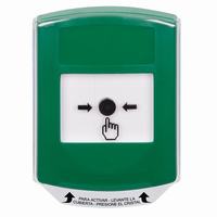 GLR121NT-ES STI Green Indoor Only Shield Key-to-Reset Push Button with No Text Label Spanish