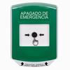 GLR121PO-ES STI Green Indoor Only Shield Key-to-Reset Push Button with EMERGENCY POWER OFF Label Spanish