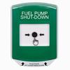 GLR121PS-EN STI Green Indoor Only Shield Key-to-Reset Push Button with FUEL PUMP SHUT-DOWN Label English