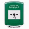 GLR121PX-ES STI Green Indoor Only Shield Key-to-Reset Push Button with PUSH TO EXIT Label Spanish