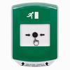 GLR121RM-ES STI Green Indoor Only Shield Key-to-Reset Push Button with Running Man Icon Spanish
