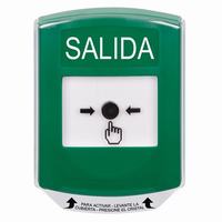 GLR121XT-ES STI Green Indoor Only Shield Key-to-Reset Push Button with EXIT Label Spanish