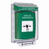 GLR131ES-ES STI Green Indoor/Outdoor Low Profile Flush Mount Key-to-Reset Push Button with EMERGENCY STOP Label Spanish
