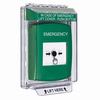 GLR141EM-EN STI Green Indoor/Outdoor Low Profile Flush Mount w/ Sound Key-to-Reset Push Button with EMERGENCY Label English