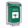 GLR141EX-ES STI Green Indoor/Outdoor Low Profile Flush Mount w/ Sound Key-to-Reset Push Button with EMERGENCY EXIT Label Spanish