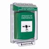 GLR141PO-ES STI Green Indoor/Outdoor Low Profile Flush Mount w/ Sound Key-to-Reset Push Button with EMERGENCY POWER OFF Label Spanish
