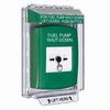 GLR141PS-EN STI Green Indoor/Outdoor Low Profile Flush Mount w/ Sound Key-to-Reset Push Button with FUEL PUMP SHUT-DOWN Label English