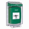 GLR141XT-EN STI Green Indoor/Outdoor Low Profile Flush Mount w/ Sound Key-to-Reset Push Button with EXIT Label English