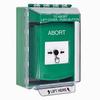 GLR171AB-EN STI Green Indoor/Outdoor Low Profile Surface Mount Key-to-Reset Push Button with ABORT Label English