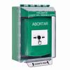 GLR171AB-ES STI Green Indoor/Outdoor Low Profile Surface Mount Key-to-Reset Push Button with ABORT Label Spanish
