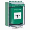 GLR171EV-EN STI Green Indoor/Outdoor Low Profile Surface Mount Key-to-Reset Push Button with EVACUATION Label English