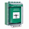 GLR171EX-ES STI Green Indoor/Outdoor Low Profile Surface Mount Key-to-Reset Push Button with EMERGENCY EXIT Label Spanish