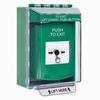 GLR171PX-EN STI Green Indoor/Outdoor Low Profile Surface Mount Key-to-Reset Push Button with PUSH TO EXIT Label English