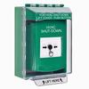 GLR181HV-EN STI Green Indoor/Outdoor Low Profile Surface Mount w/ Sound Key-to-Reset Push Button with HVAC SHUT-DOWN Label English