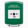 GLR1A1ES-ES STI Green Indoor Only Shield w/ Sound Key-to-Reset Push Button with EMERGENCY STOP Label Spanish