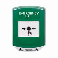GLR1A1EX-EN STI Green Indoor Only Shield w/ Sound Key-to-Reset Push Button with EMERGENCY EXIT Label English