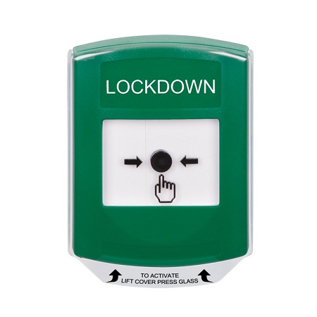 GLR1A1LD-EN STI Green Indoor Only Shield w/ Sound Key-to-Reset Push Button with LOCKDOWN Label English