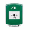GLR1A1RM-EN STI Green Indoor Only Shield w/ Sound Key-to-Reset Push Button with Running Man Icon English