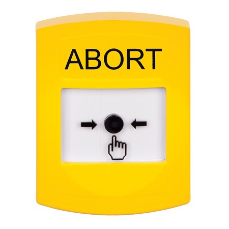 GLR201AB-EN STI Yellow Indoor Only No Cover Key-to-Reset Push Button with ABORT Label English