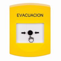 GLR201EV-ES STI Yellow Indoor Only No Cover Key-to-Reset Push Button with EVACUATION Label Spanish
