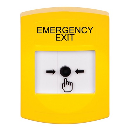 GLR201EX-EN STI Yellow Indoor Only No Cover Key-to-Reset Push Button with EMERGENCY EXIT Label English