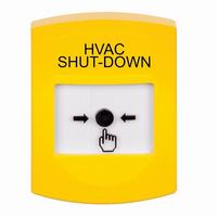 GLR201HV-EN STI Yellow Indoor Only No Cover Key-to-Reset Push Button with HVAC SHUT-DOWN Label English