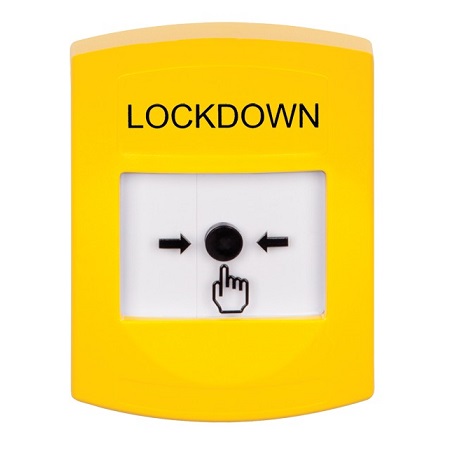 GLR201LD-EN STI Yellow Indoor Only No Cover Key-to-Reset Push Button with LOCKDOWN Label English