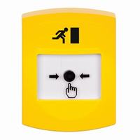 GLR201RM-EN STI Yellow Indoor Only No Cover Key-to-Reset Push Button with Running Man Icon English