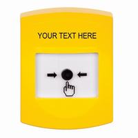 GLR201ZA-EN STI Yellow Indoor Only No Cover Key-to-Reset Push Button with Non-Returnable Custom Text Label English