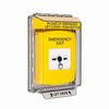 GLR231EX-EN STI Yellow Indoor/Outdoor Low Profile Flush Mount Key-to-Reset Push Button with EMERGENCY EXIT Label English