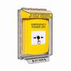 GLR231PO-EN STI Yellow Indoor/Outdoor Low Profile Flush Mount Key-to-Reset Push Button with EMERGENCY POWER OFF Label English