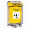 GLR241ES-EN STI Yellow Indoor/Outdoor Low Profile Flush Mount w/ Sound Key-to-Reset Push Button with EMERGENCY STOP Label English