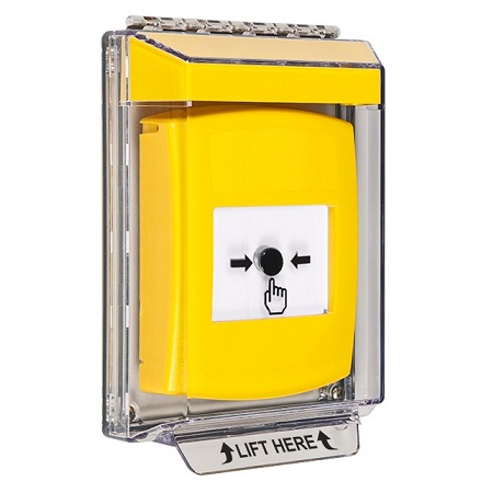 GLR241NT-EN STI Yellow Indoor/Outdoor Low Profile Flush Mount w/ Sound Key-to-Reset Push Button with No Text Label English