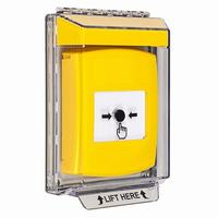 GLR241NT-EN STI Yellow Indoor/Outdoor Low Profile Flush Mount w/ Sound Key-to-Reset Push Button with No Text Label English