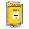 GLR241PO-EN STI Yellow Indoor/Outdoor Low Profile Flush Mount w/ Sound Key-to-Reset Push Button with EMERGENCY POWER OFF Label English