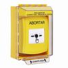 GLR271AB-ES STI Yellow Indoor/Outdoor Low Profile Surface Mount Key-to-Reset Push Button with ABORT Label Spanish