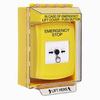 GLR271ES-EN STI Yellow Indoor/Outdoor Low Profile Surface Mount Key-to-Reset Push Button with EMERGENCY STOP Label English