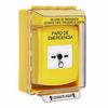 GLR271ES-ES STI Yellow Indoor/Outdoor Low Profile Surface Mount Key-to-Reset Push Button with EMERGENCY STOP Label Spanish