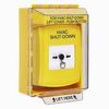 GLR271HV-EN STI Yellow Indoor/Outdoor Low Profile Surface Mount Key-to-Reset Push Button with HVAC SHUT-DOWN Label English