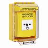 GLR271HV-ES STI Yellow Indoor/Outdoor Low Profile Surface Mount Key-to-Reset Push Button with HVAC SHUT-DOWN Label Spanish
