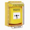 GLR271PO-EN STI Yellow Indoor/Outdoor Low Profile Surface Mount Key-to-Reset Push Button with EMERGENCY POWER OFF Label English