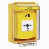 GLR271RM-EN STI Yellow Indoor/Outdoor Low Profile Surface Mount Key-to-Reset Push Button with Running Man Icon English