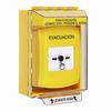 GLR281EV-ES STI Yellow Indoor/Outdoor Low Profile Surface Mount w/ Sound Key-to-Reset Push Button with EVACUATION Label Spanish