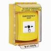 GLR281EX-EN STI Yellow Indoor/Outdoor Low Profile Surface Mount w/ Sound Key-to-Reset Push Button with EMERGENCY EXIT Label English